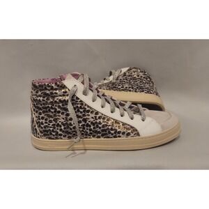 P448 Womens White Skate Glitter Lace-Up High-Top Sneakers Size 10